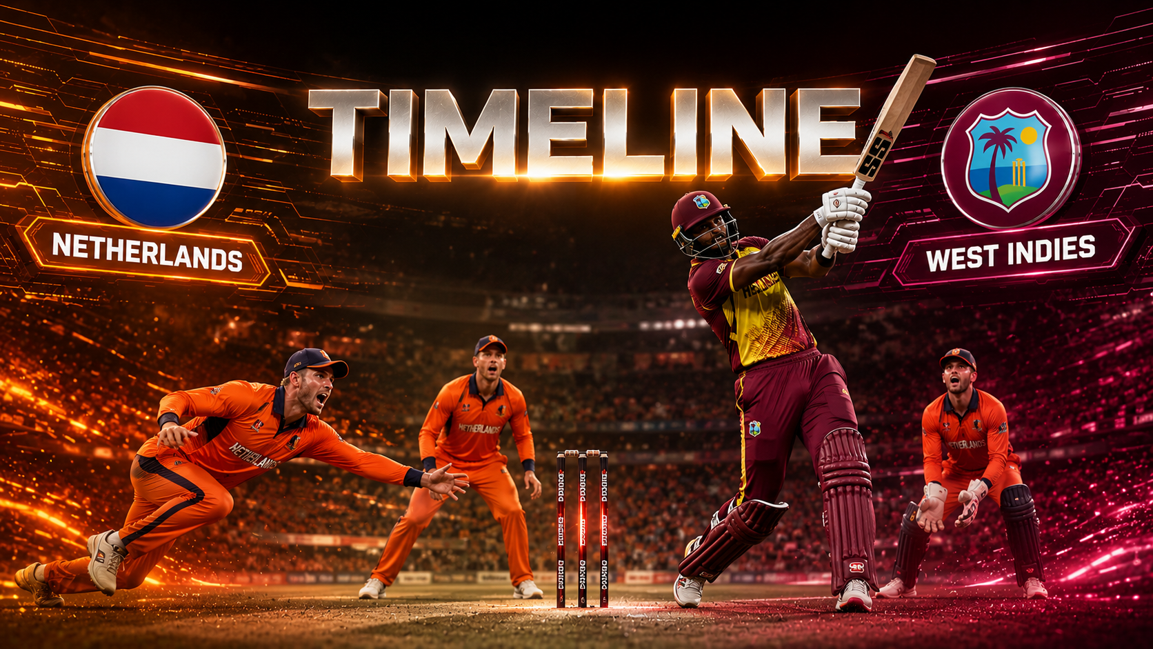 West Indies Cricket Team Vs Netherlands National Cricket Team Timeline