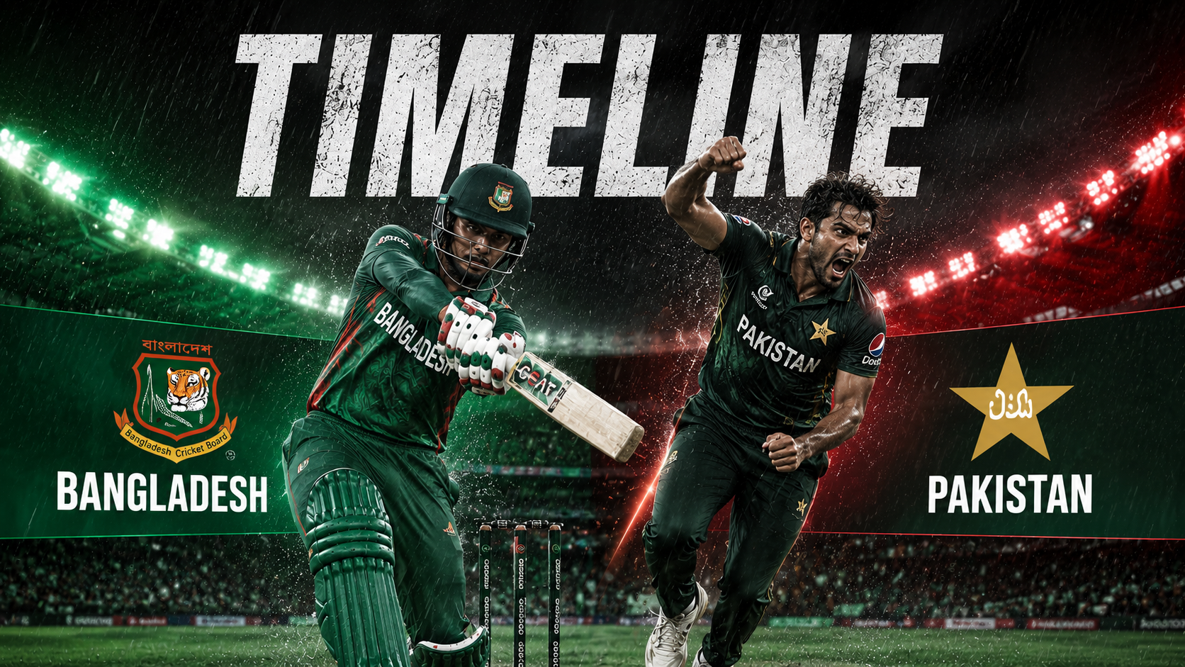 Bangladesh National Cricket Team Vs Pakistan National Cricket Team Timeline