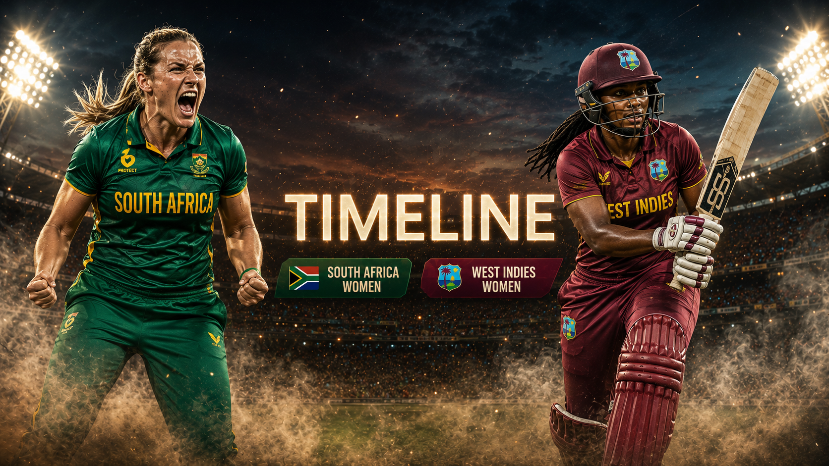 West Indies Women Vs South Africa Women's National Cricket Team Timeline